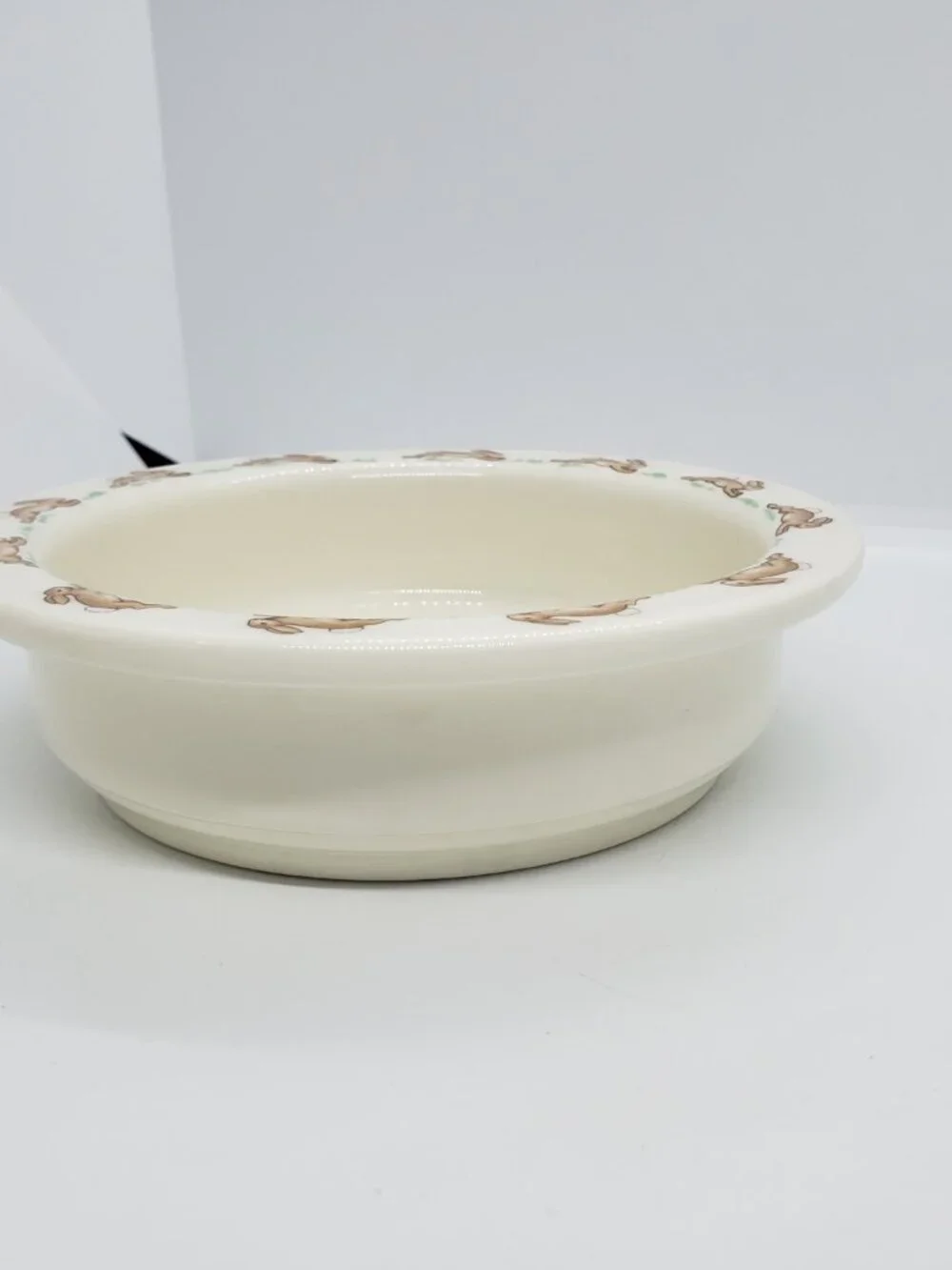 Vintage Royal Doulton Bunnykins 2 Handled Cup 6in Cereal Bowl Set Winter Xmas
